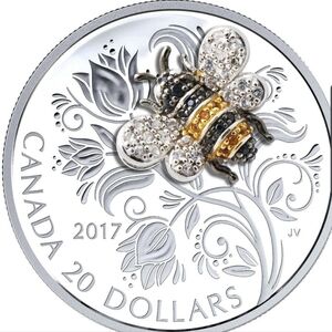 2017 RCM $20 Bejeweled Bugs: Bee - Pure Silver Coin